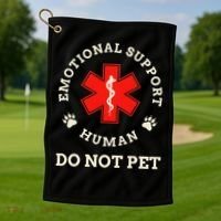 Emotional Support Husband Do Not Pet Golf Towel thumb 1