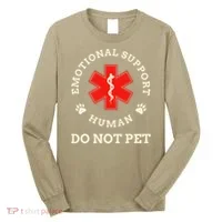 Emotional Support Husband Do Not Pet Long Sleeve Shirt thumb 0