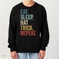 Eat Sleep Hat Trick Repeat Soccer Ice Hockey Gift Women's Sweatshirt thumb 0