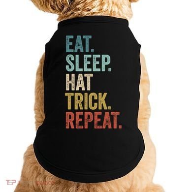 Eat Sleep Hat Trick Repeat Soccer Ice Hockey Gift Doggie Tank