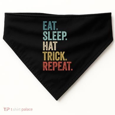 Eat Sleep Hat Trick Repeat Soccer Ice Hockey Gift USA-Made Doggie Bandana