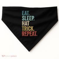 Eat Sleep Hat Trick Repeat Soccer Ice Hockey Gift USA-Made Doggie Bandana thumb 0