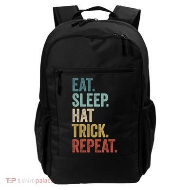 Eat Sleep Hat Trick Repeat Soccer Ice Hockey Gift Backpack