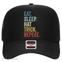 Eat Sleep Hat Trick Repeat Soccer Ice Hockey Gift Hat thumb 0
