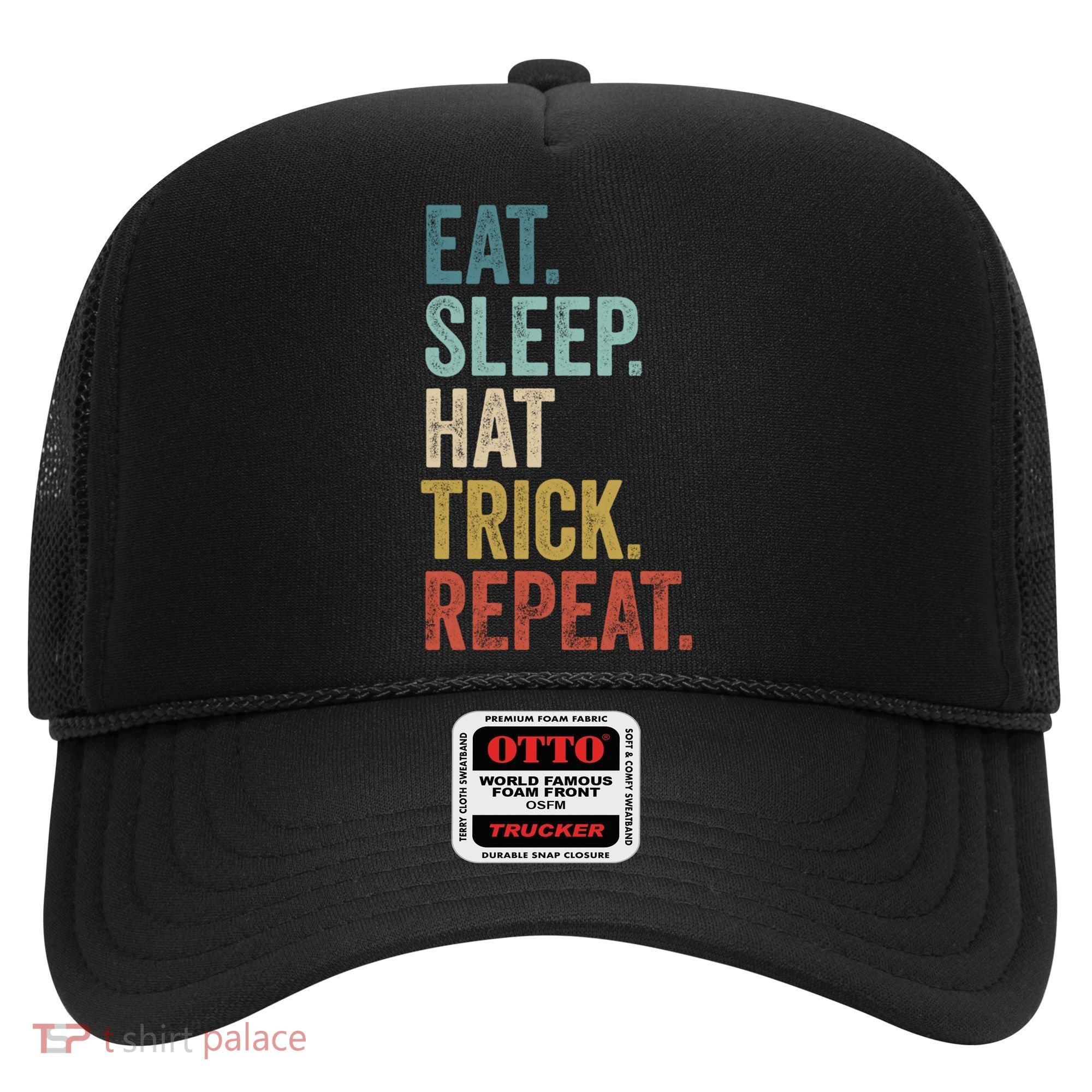 Eat Sleep Hat Trick Repeat Soccer Ice Hockey Gift Hat