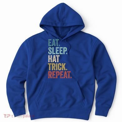 Eat Sleep Hat Trick Repeat Soccer Ice Hockey Gift Hoodie