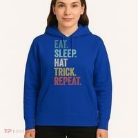 Eat Sleep Hat Trick Repeat Soccer Ice Hockey Gift Hoodie thumb 5