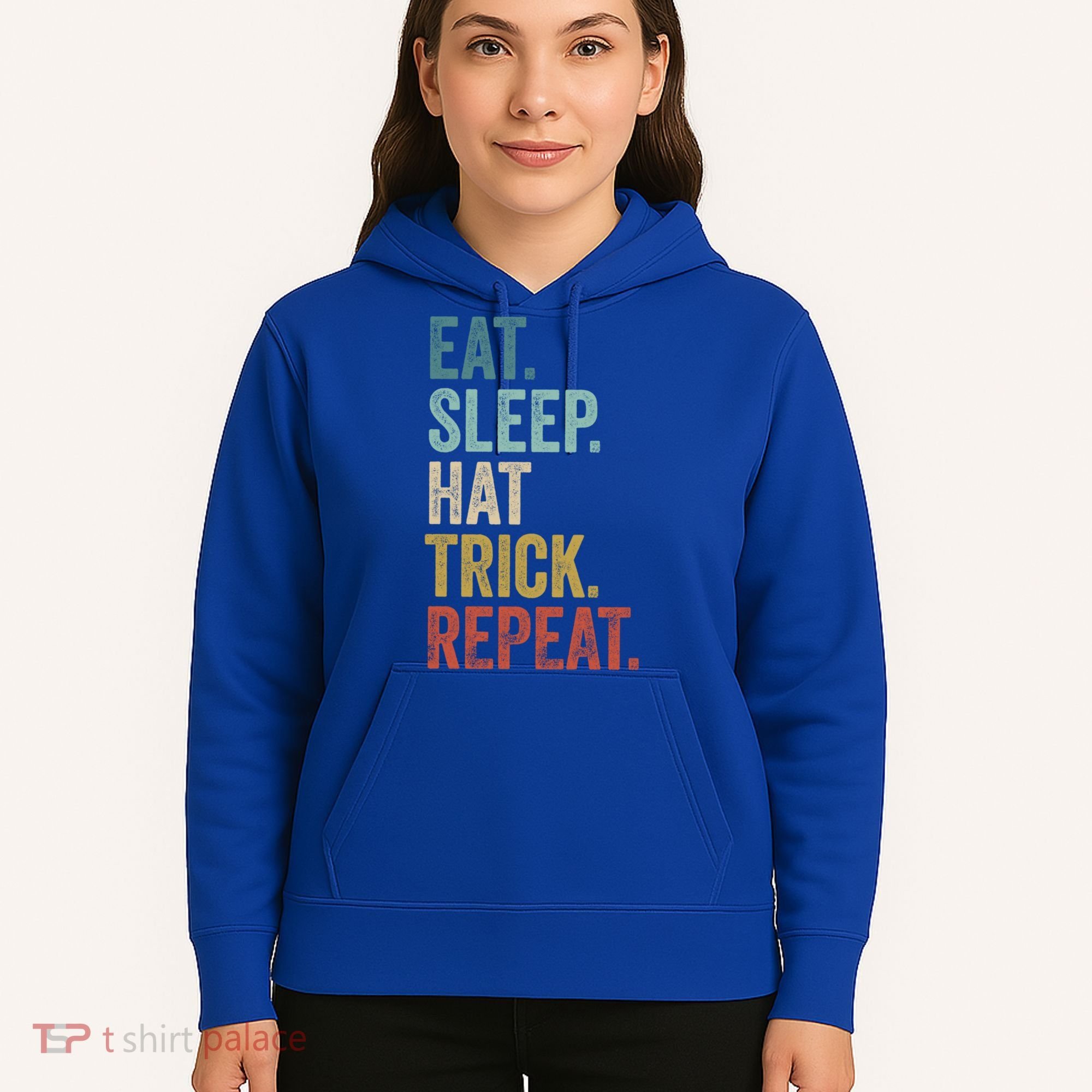 Eat Sleep Hat Trick Repeat Soccer Ice Hockey Gift Hoodie