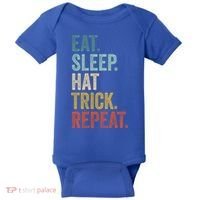 Eat Sleep Hat Trick Repeat Soccer Ice Hockey Gift Baby Bodysuit thumb 0
