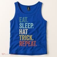 Eat Sleep Hat Trick Repeat Soccer Ice Hockey Gift Tank Top thumb 2