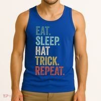 Eat Sleep Hat Trick Repeat Soccer Ice Hockey Gift Tank Top thumb 3