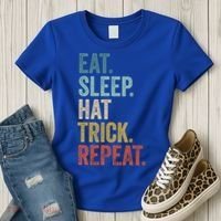 Eat Sleep Hat Trick Repeat Soccer Ice Hockey Gift Women's T-Shirt thumb 3