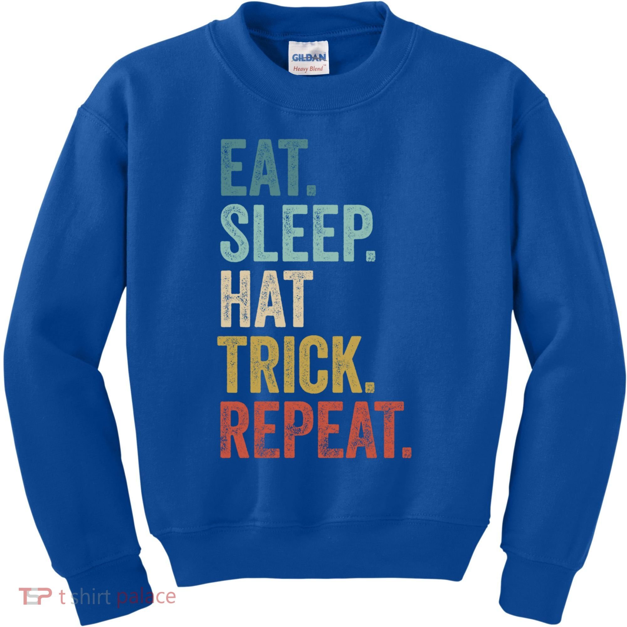 Eat Sleep Hat Trick Repeat Soccer Ice Hockey Gift Kids Sweatshirt