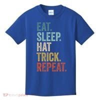 Eat Sleep Hat Trick Repeat Soccer Ice Hockey Gift Kids T-Shirt thumb 0
