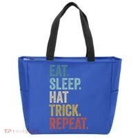Eat Sleep Hat Trick Repeat Soccer Ice Hockey Gift Tote Bag thumb 0