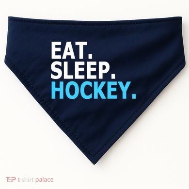 Eat. Sleep. Hockey. USA-Made Doggie Bandana