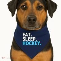 Eat. Sleep. Hockey. USA-Made Doggie Bandana thumb 1
