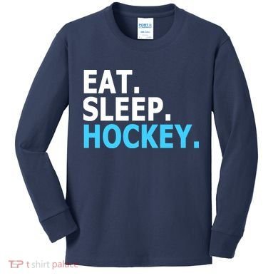 Eat. Sleep. Hockey. Kids Long Sleeve Shirt