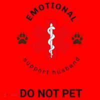 Emotional Support Husband Do Not Pet Santa Hat thumb 1