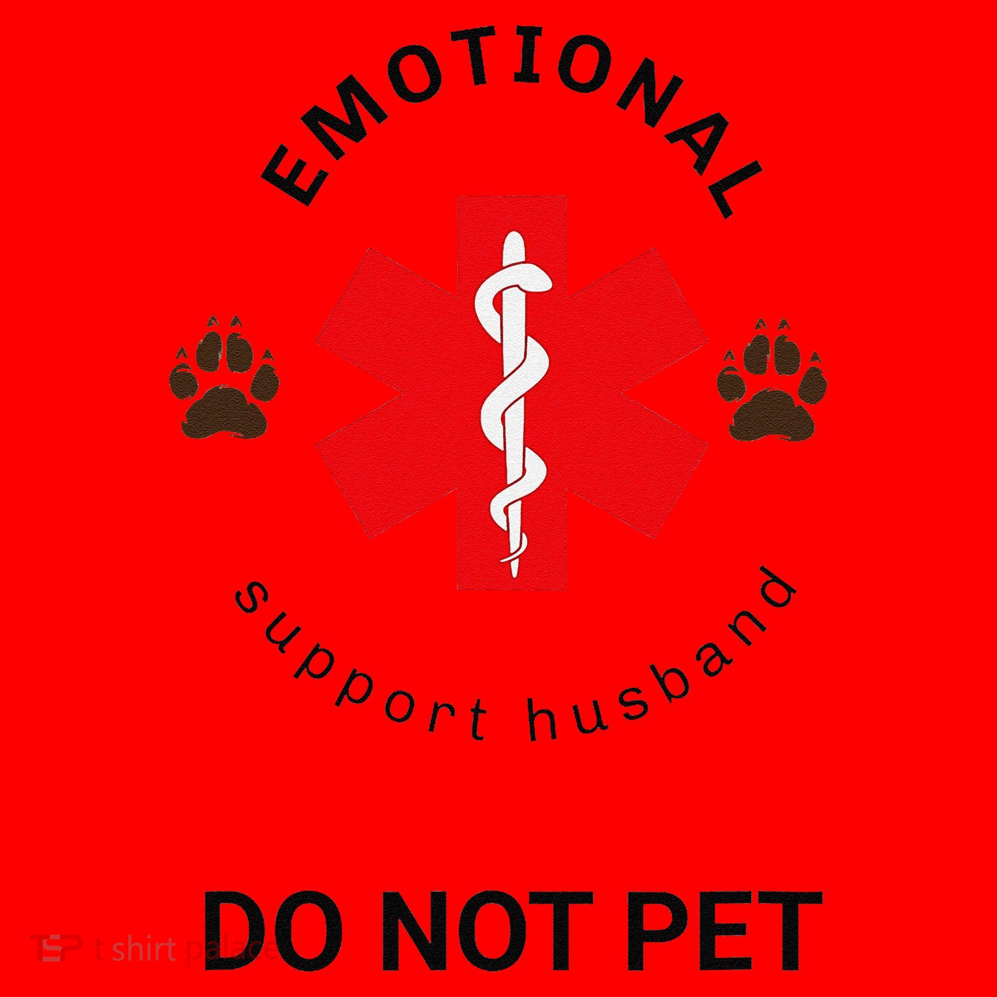 Emotional Support Husband Do Not Pet Santa Hat
