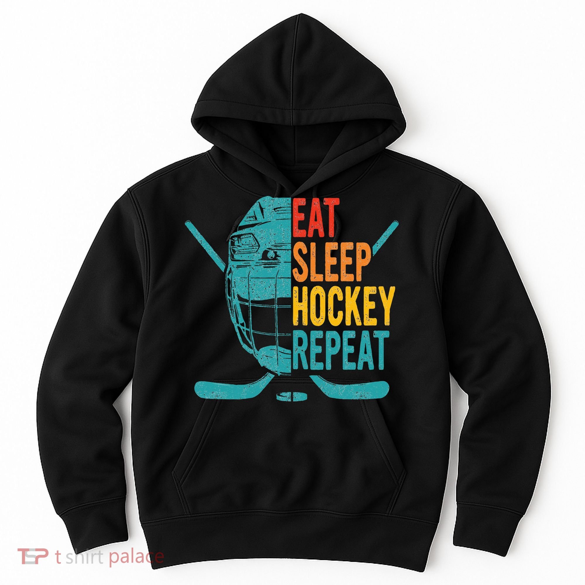 Eat Sleep Hockey Repeat Hockey Ice Hockey Hoodie