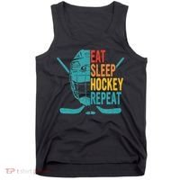 Eat Sleep Hockey Repeat Hockey Ice Hockey Tank Top thumb 0