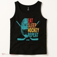 Eat Sleep Hockey Repeat Hockey Ice Hockey Tank Top thumb 2