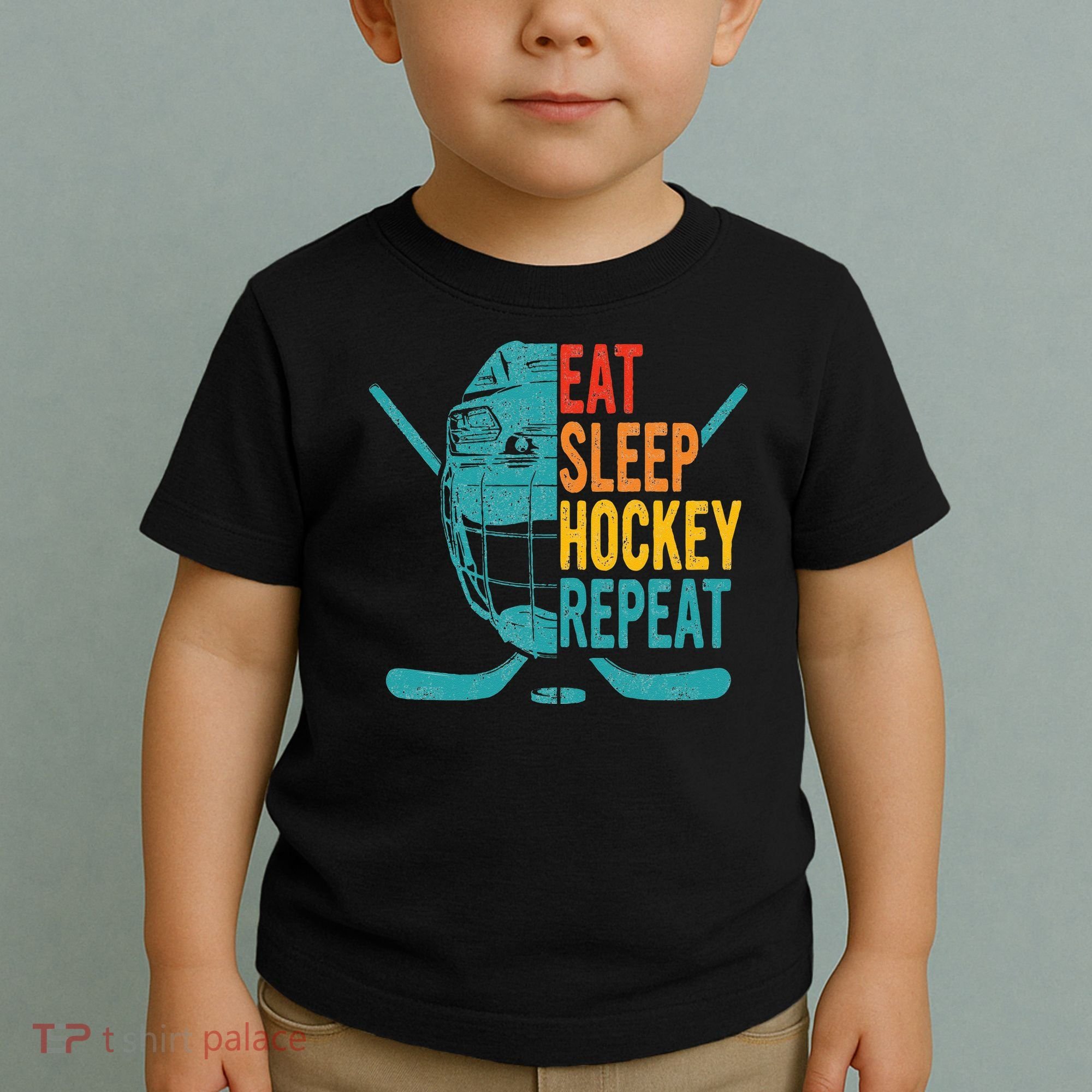 Eat Sleep Hockey Repeat Hockey Ice Hockey Toddler T-Shirt