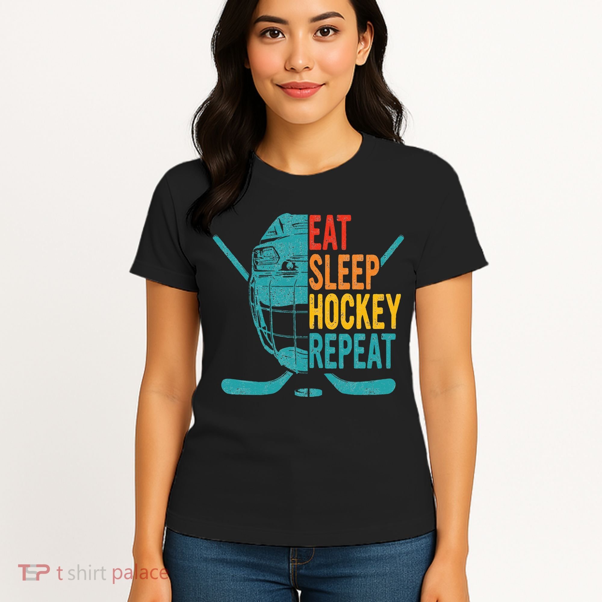 Eat Sleep Hockey Repeat Hockey Ice Hockey Women's T-Shirt