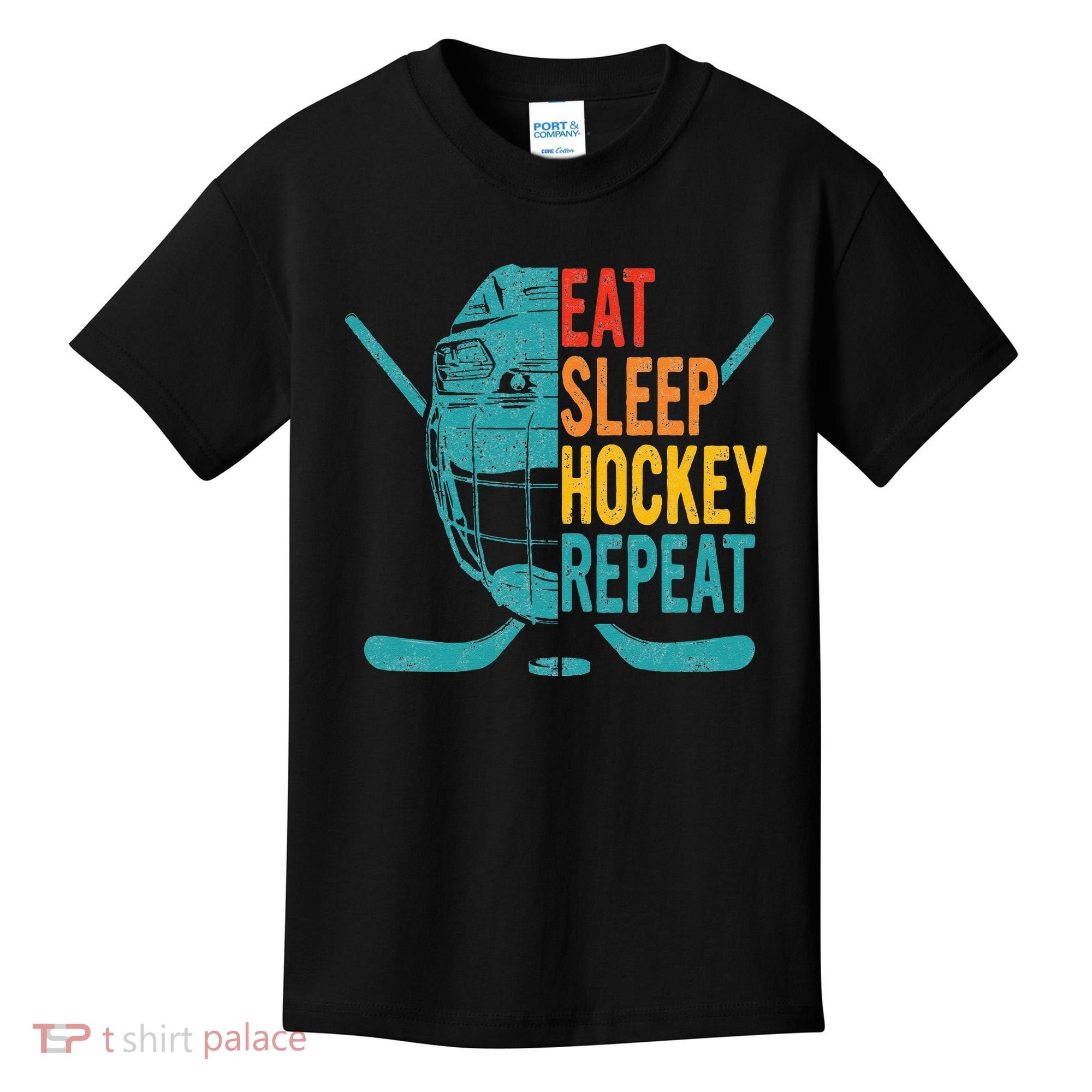 Eat Sleep Hockey Repeat Hockey Ice Hockey Kids T-Shirt