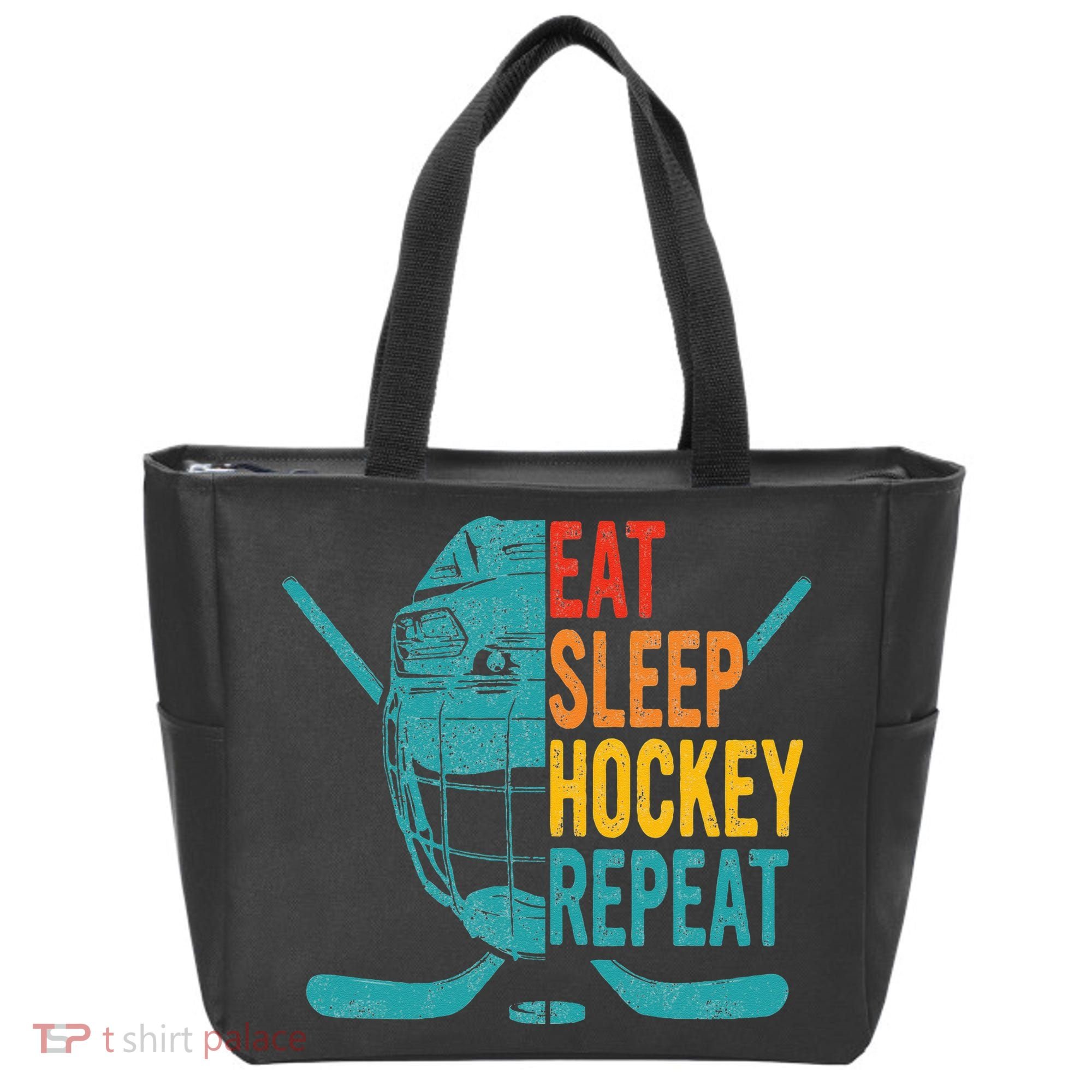 Eat Sleep Hockey Repeat Hockey Ice Hockey Tote Bag