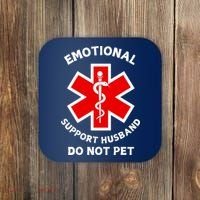 Emotional Support Husband Do Not Pet Coaster thumb 0