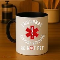 Emotional Support Husband Do Not Pet Coffee Mug thumb 4