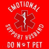 Emotional Support Husband Do Not Pet Santa Hat thumb 1