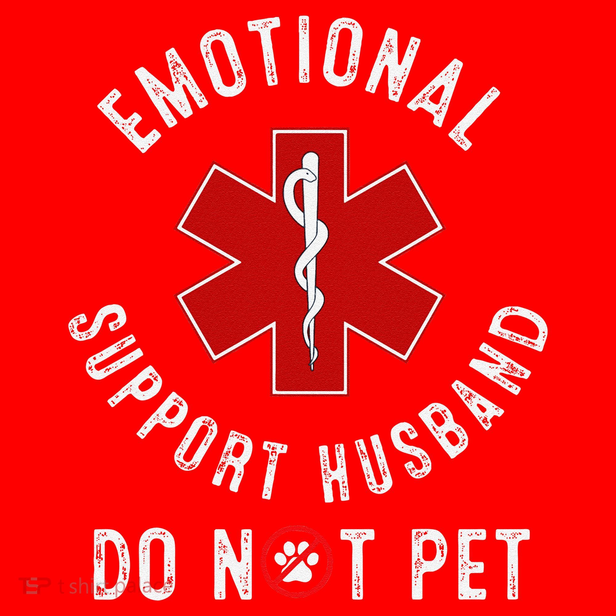 Emotional Support Husband Do Not Pet Santa Hat
