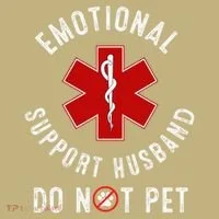Emotional Support Husband Do Not Pet Long Sleeve Shirt thumb 2