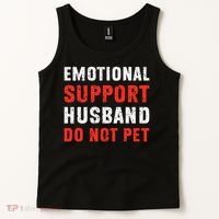 Emotional Support Husband Do Not Pet Funny Dad Husband Papa Tank Top thumb 2