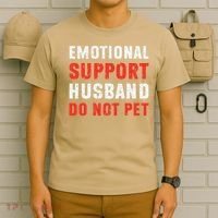 Emotional Support Husband Do Not Pet Funny Dad Husband Papa T-Shirt thumb 6