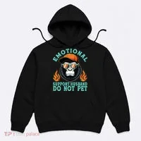 Emotional Support Husband Do Not Pet Hoodie thumb 0