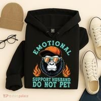 Emotional Support Husband Do Not Pet Hoodie thumb 4