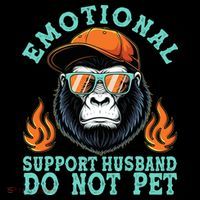 Emotional Support Husband Do Not Pet Long Sleeve Shirt thumb 2