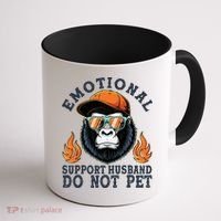 Emotional Support Husband Do Not Pet Coffee Mug thumb 1