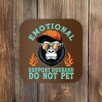 Emotional Support Husband Do Not Pet Coaster thumb 0