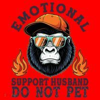 Emotional Support Husband Do Not Pet Santa Hat thumb 1