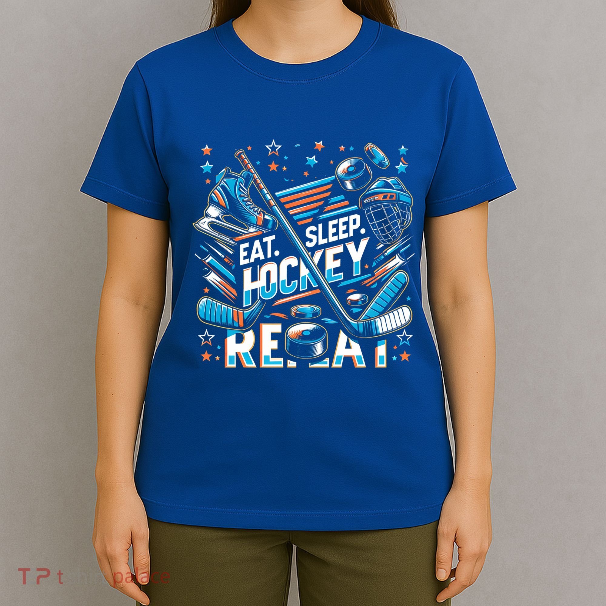 Eat Sleep Hockey Repeat Ice Hockey Funny Gift Funny Graphic Cute Gift T-Shirt