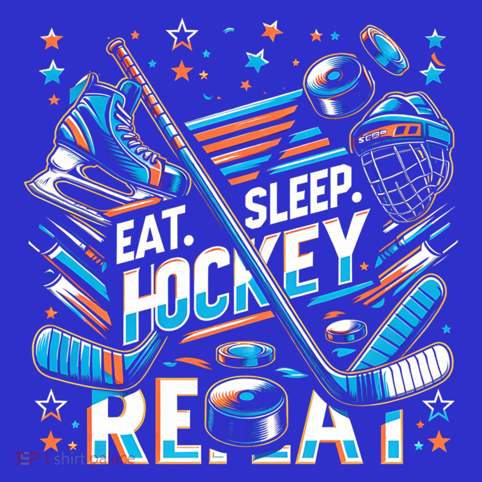 Eat Sleep Hockey Repeat Ice Hockey Funny Gift Funny Graphic Cute Gift Polo
