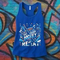 Eat Sleep Hockey Repeat Ice Hockey Funny Gift Funny Graphic Cute Gift Women's Tank Top thumb 3