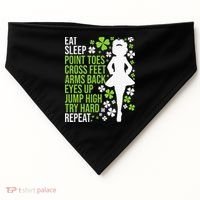 Eat Sleep Irish Dance Irish Dancer Ceili Reel Dance Feis USA-Made Doggie Bandana thumb 0