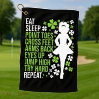Eat Sleep Irish Dance Irish Dancer Ceili Reel Dance Feis Golf Towel thumb 1