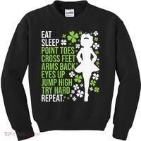 Eat Sleep Irish Dance Irish Dancer Ceili Reel Dance Feis Kids Sweatshirt thumb 0